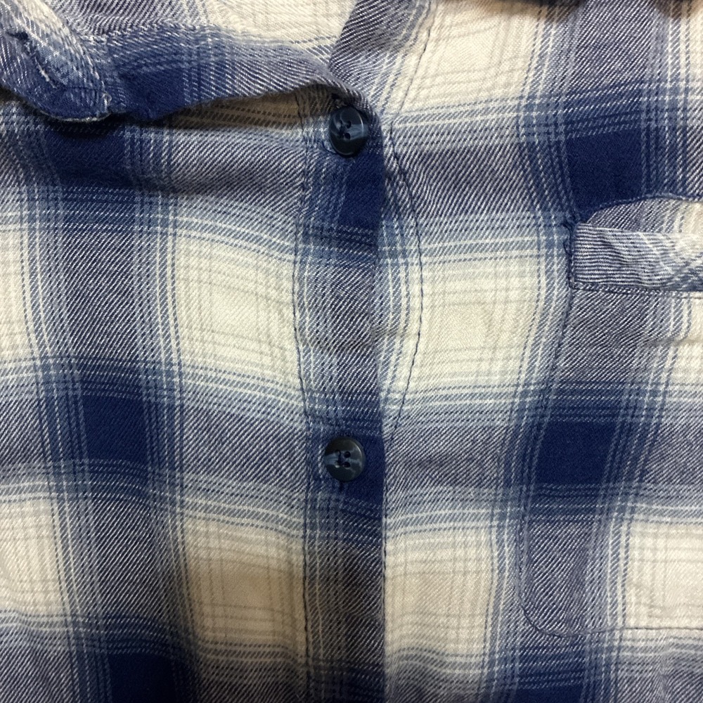 Boston Traders Women's Flannel Tunic Blue Plaid Size Large - Picture 4 of 12